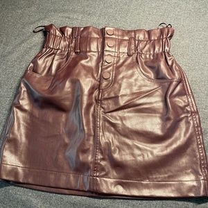 Faux-Lather Mini Skirt